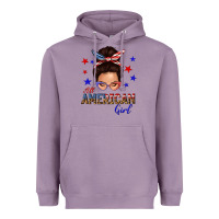 Lavender all american girl messy bun Heavyweight Hoodie - texasbilliewilder