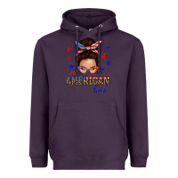 Plum all american girl messy bun Heavyweight Hoodie - texasbilliewilder