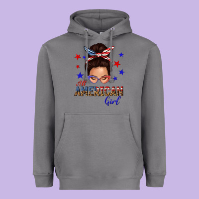 Heavyweight Hoodie all american girl messy bun