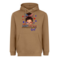 Toasted Coconut all american girl messy bun Heavyweight Hoodie - texasbilliewilder
