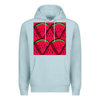 Blue Mist Watermelon Slices Seamless Pattern Premium Hoodie - BundleAndBundleShop