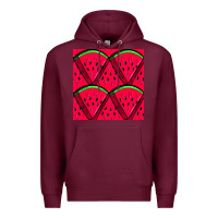 Burgundy Watermelon Slices Seamless Pattern Premium Hoodie - BundleAndBundleShop