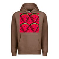 Chestnut Watermelon Slices Seamless Pattern Premium Hoodie - BundleAndBundleShop