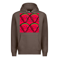 Coffee Watermelon Slices Seamless Pattern Premium Hoodie - BundleAndBundleShop