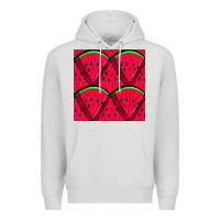 Dove Grey Watermelon Slices Seamless Pattern Premium Hoodie - BundleAndBundleShop