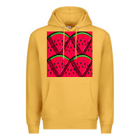 Mustard Watermelon Slices Seamless Pattern Premium Hoodie - BundleAndBundleShop