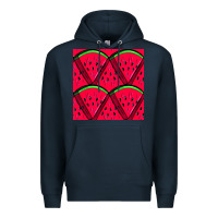 Navy Watermelon Slices Seamless Pattern Premium Hoodie - BundleAndBundleShop