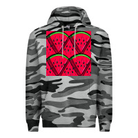 Slate Camo Watermelon Slices Seamless Pattern Premium Hoodie - BundleAndBundleShop