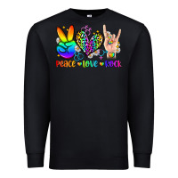 Black peace love rock Premium Sweatshirt - Zillion Design Studio