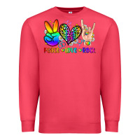 Cardinal peace love rock Premium Sweatshirt - Zillion Design Studio
