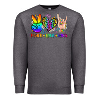 Charcoal Heather peace love rock Premium Sweatshirt - Zillion Design Studio