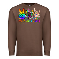 Chestnut peace love rock Premium Sweatshirt - Zillion Design Studio