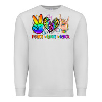 Dove Grey peace love rock Premium Sweatshirt - Zillion Design Studio
