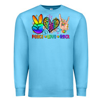 Ocean Blue peace love rock Premium Sweatshirt - Zillion Design Studio