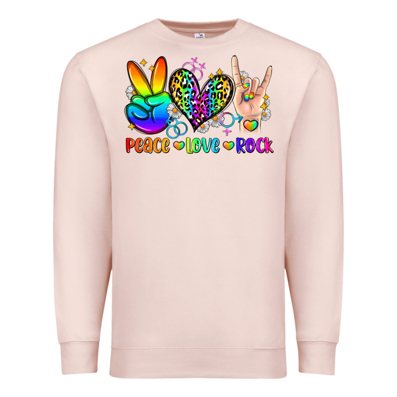 Peace Love Rock Premium Sweatshirt by Zillion Design Studio | Teevron