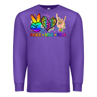 Purple peace love rock Premium Sweatshirt - Zillion Design Studio