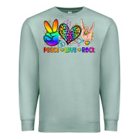 Seafoam peace love rock Premium Sweatshirt - Zillion Design Studio