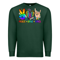 Sports Green peace love rock Premium Sweatshirt - Zillion Design Studio