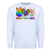 White peace love rock Premium Sweatshirt - Zillion Design Studio