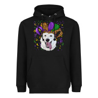 Black mardi gras hat  white shepherd Heavyweight Hoodie - RanaPortraitStore
