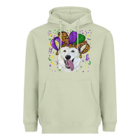 Matcha mardi gras hat  white shepherd Heavyweight Hoodie - RanaPortraitStore
