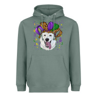 Sage mardi gras hat  white shepherd Heavyweight Hoodie - RanaPortraitStore