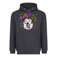 Smoke mardi gras hat  white shepherd Heavyweight Hoodie - RanaPortraitStore