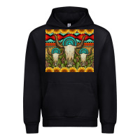 Black bull skulls gemstones and cactus with leopard and aztec Urban Hoodie - Artiststas