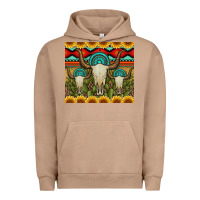 Pigment Burro bull skulls gemstones and cactus with leopard and aztec Urban Hoodie - Artiststas