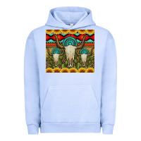 Pigment Grape Ice bull skulls gemstones and cactus with leopard and aztec Urban Hoodie - Artiststas