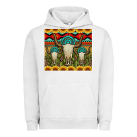 Pigment Lunar Rock bull skulls gemstones and cactus with leopard and aztec Urban Hoodie - Artiststas