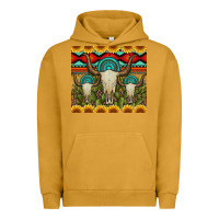Pigment Peanut Butter bull skulls gemstones and cactus with leopard and aztec Urban Hoodie - Artiststas