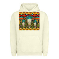 Pigment Pistachio bull skulls gemstones and cactus with leopard and aztec Urban Hoodie - Artiststas