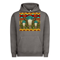 Pigment Tornado bull skulls gemstones and cactus with leopard and aztec Urban Hoodie - Artiststas