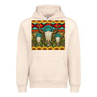 Sandshell bull skulls gemstones and cactus with leopard and aztec Urban Hoodie - Artiststas