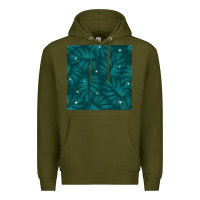 Army Green Tropical  Leaves Seamless Pattern Premium Hoodie - BundleAndBundleShop