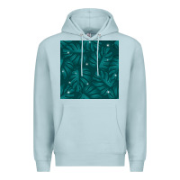 Blue Mist Tropical  Leaves Seamless Pattern Premium Hoodie - BundleAndBundleShop