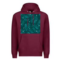 Burgundy Tropical  Leaves Seamless Pattern Premium Hoodie - BundleAndBundleShop