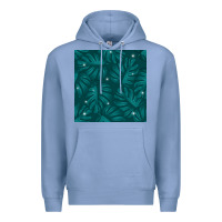 Colony Blue Tropical  Leaves Seamless Pattern Premium Hoodie - BundleAndBundleShop