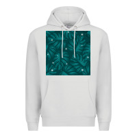 Dove Grey Tropical  Leaves Seamless Pattern Premium Hoodie - BundleAndBundleShop
