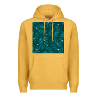 Mustard Tropical  Leaves Seamless Pattern Premium Hoodie - BundleAndBundleShop