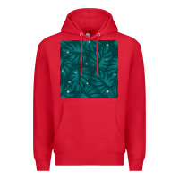 Red Tropical  Leaves Seamless Pattern Premium Hoodie - BundleAndBundleShop