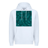 White Tropical  Leaves Seamless Pattern Premium Hoodie - BundleAndBundleShop