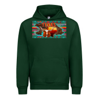 Forest Green texas and map with longhorn serape gemstone licanse plate Urban Hoodie - Artiststas