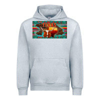 Heather Grey texas and map with longhorn serape gemstone licanse plate Urban Hoodie - Artiststas