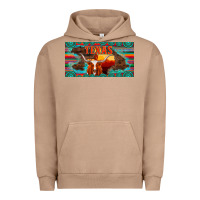 Pigment Burro texas and map with longhorn serape gemstone licanse plate Urban Hoodie - Artiststas