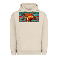 Pigment French Oak texas and map with longhorn serape gemstone licanse plate Urban Hoodie - Artiststas