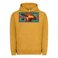Pigment Peanut Butter texas and map with longhorn serape gemstone licanse plate Urban Hoodie - Artiststas