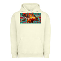 Pigment Pistachio texas and map with longhorn serape gemstone licanse plate Urban Hoodie - Artiststas