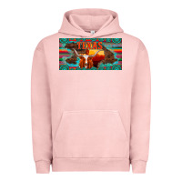 Pigment Salmon texas and map with longhorn serape gemstone licanse plate Urban Hoodie - Artiststas